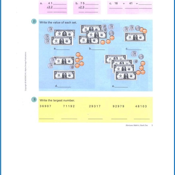 New Horizons Math, Grade 4, Student Workbook 1 - Picture 3 of 3